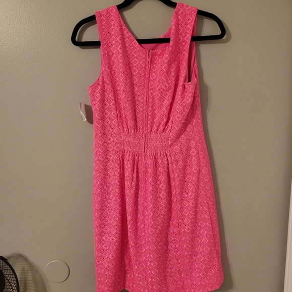 Lilly Pulitzer Clarise Crochette Hot Pink Sleeveless Mini Dress With Bow. Size 4 - Picture 6 of 12